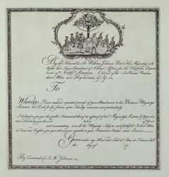 Testimonial indio de Sir William Johnson, c.1770